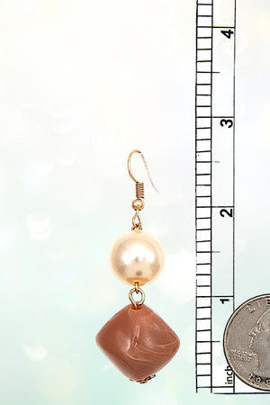 FAUX STONE PEARL ACCENT BIB NECKLACE EARRING SET