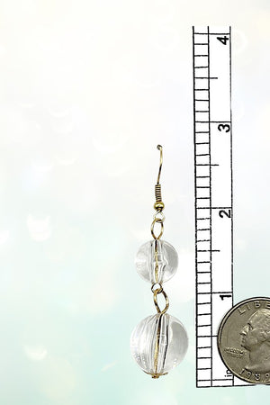 BALL BEADS CHAIN DANGLE STATEMENT NECKLACE EARRING SET