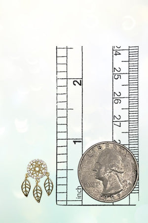 CUBIC ZIRCONIA DREAM CATCHER POST EARRING