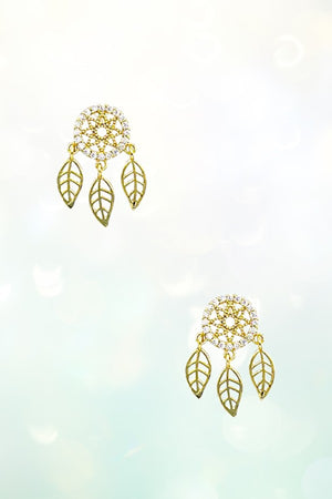 CUBIC ZIRCONIA DREAM CATCHER POST EARRING