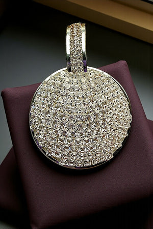 RHINESTONE PAVE ROUND DROP EARRING