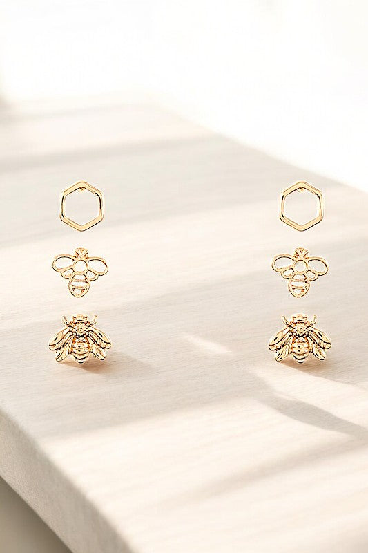 Mix Bee Post Earring Set