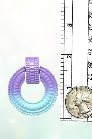 LINE ETCHED ROUND DROP EARRING