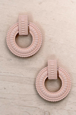 LINE ETCHED ROUND DROP EARRING