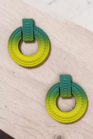 LINE ETCHED ROUND DROP EARRING