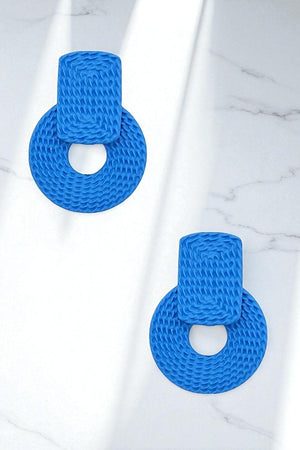 Round Textured Color Coated Drop Earring
