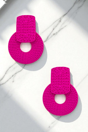 Round Textured Color Coated Drop Earring