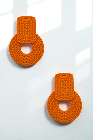 Round Textured Color Coated Drop Earring
