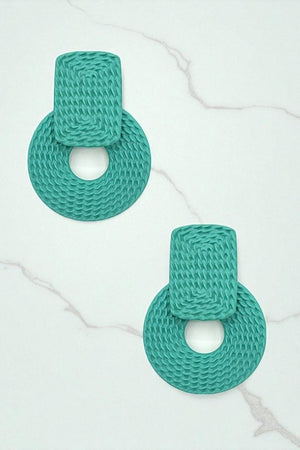 Round Textured Color Coated Drop Earring