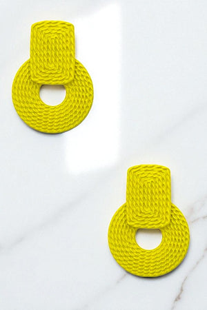 Round Textured Color Coated Drop Earring