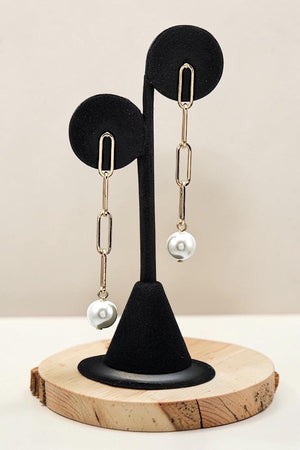 PEARL CHAIN LINK DROP EARRING