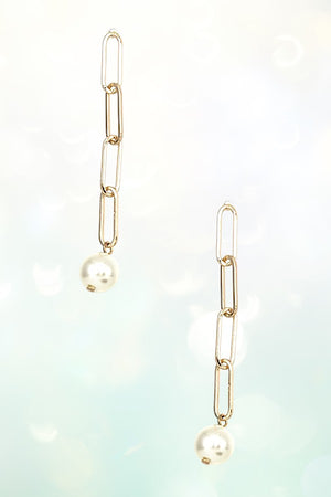 PEARL CHAIN LINK DROP EARRING