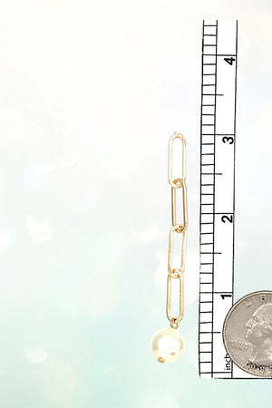 PEARL CHAIN LINK DROP EARRING
