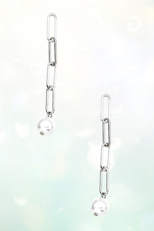 PEARL CHAIN LINK DROP EARRING