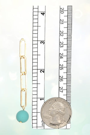 BALL BEAD CHAIN LINK DANGLE EARRING