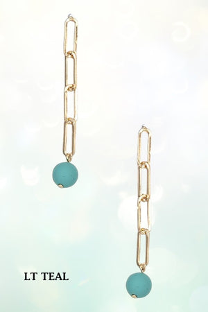 BALL BEAD CHAIN LINK DANGLE EARRING
