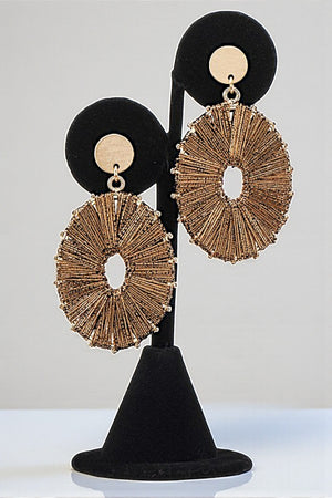 WRAPPED OVAL FRAMED DANGLE EARRING