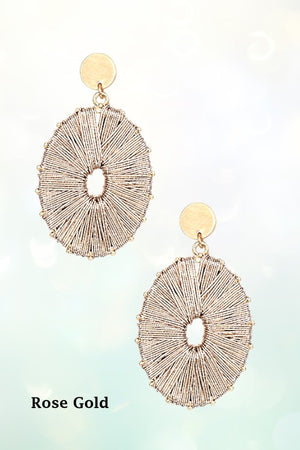 WRAPPED OVAL FRAMED DANGLE EARRING