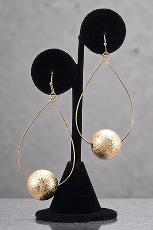 TEXTURED ORB TEARDROP EARRING