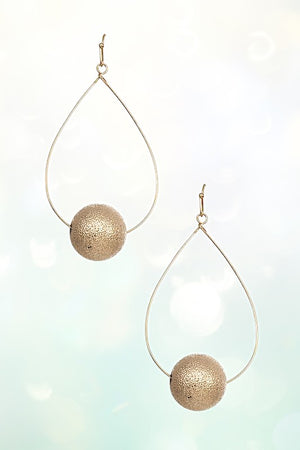 TEXTURED ORB TEARDROP EARRING