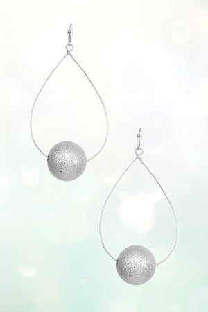 TEXTURED ORB TEARDROP EARRING