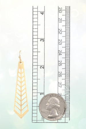 GEO SHAPE CUT OUT DROP BRASS EARRING