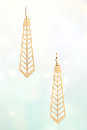 GEO SHAPE CUT OUT DROP BRASS EARRING