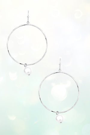 FRESHWATER PEARL DANGLE ROUND RING DROP EARRING