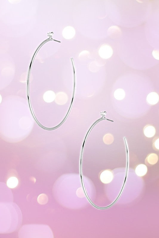 GEM STONE ACCENT SEMI HOOP EARRING