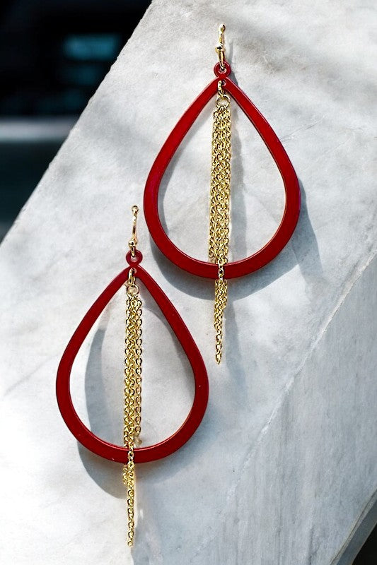 Teardrop Chain Link Dangle Earring