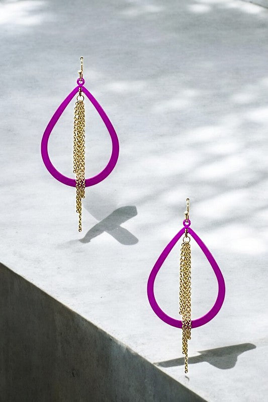 Teardrop Chain Link Dangle Earring