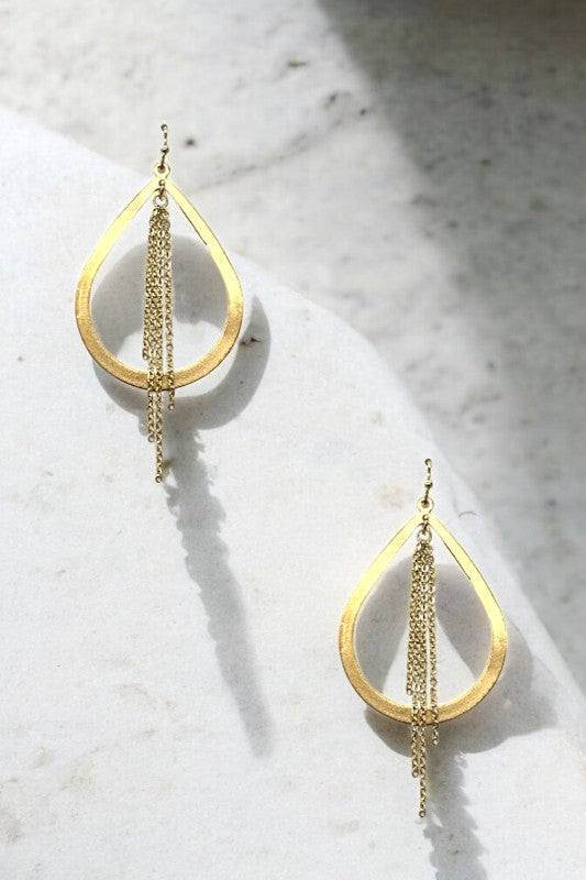 Teardrop Chain Link Dangle Earring