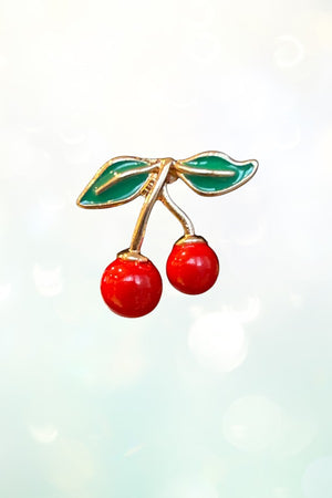 SMALL EPOXY CHERRY POST EARRING