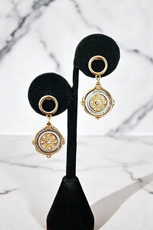 COIN DROP ROUND RING POST EARRING