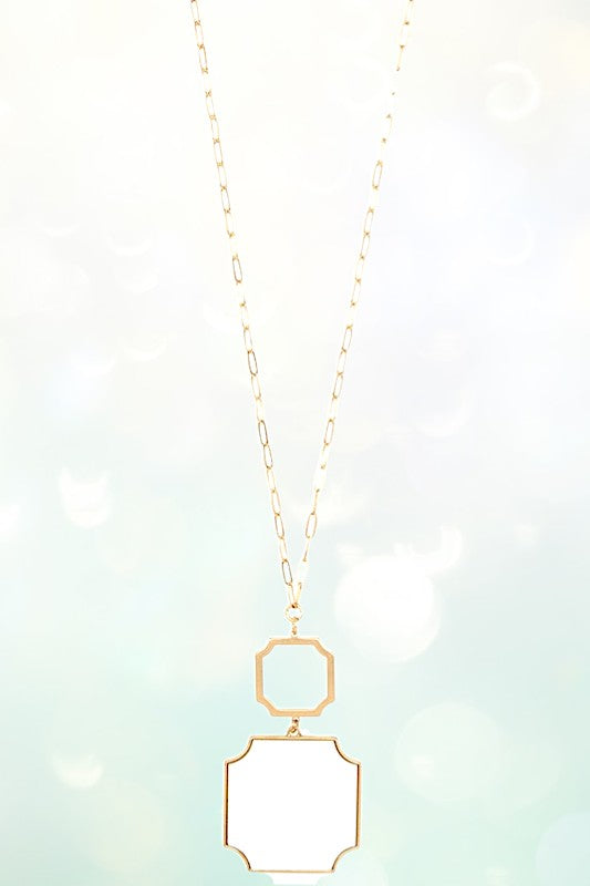 WOOD PENDANT LONG NECKLACE SET