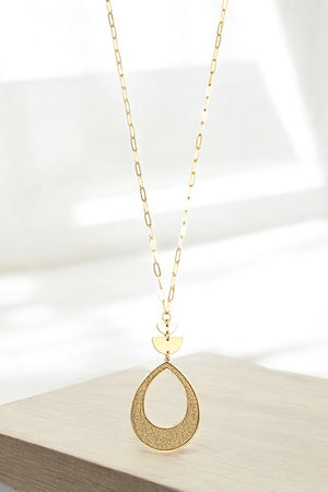 GLITTER TEARDROP LONG NECKLACE