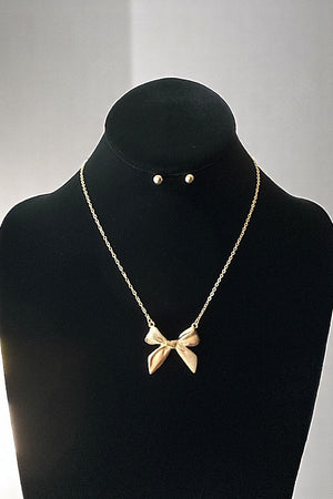 TEXTURED RIBBON PENDANT NECKLACE SET
