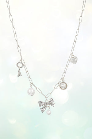 MULTI CHARM DANGLE CHAIN NECKLACE SET