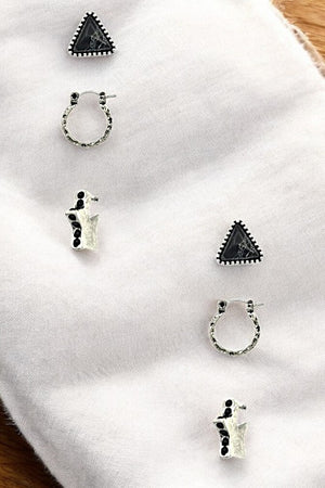 Triangle Star Hoop Earring Set