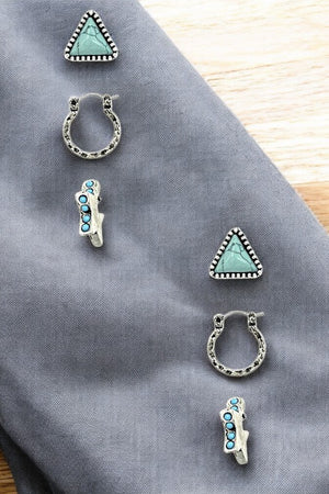 Triangle Star Hoop Earring Set