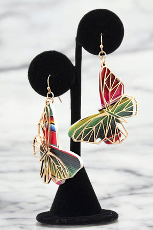 BUTTERFLY METAL CUT OUT DANGLE EARRING