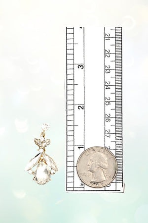 FACETED GEM ORNATE DROP EARRING