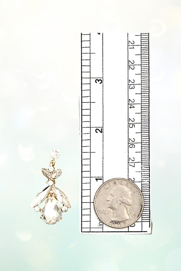 FACETED GEM ORNATE DROP EARRING