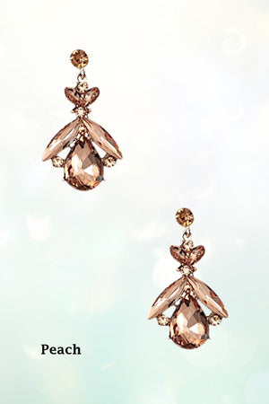 FACETED GEM ORNATE DROP EARRING