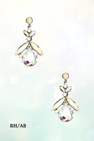 FACETED GEM ORNATE DROP EARRING