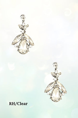 FACETED GEM ORNATE DROP EARRING