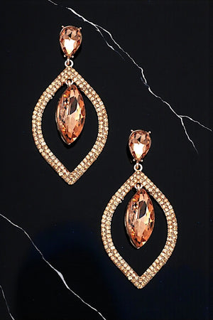 MARQUISE RHINESTONE FRAMED DROP EARRING