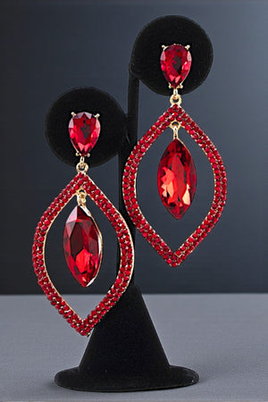 MARQUISE RHINESTONE FRAMED DROP EARRING