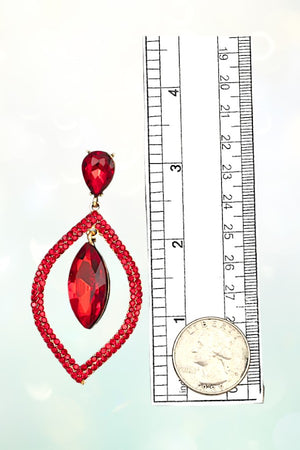 MARQUISE RHINESTONE FRAMED DROP EARRING