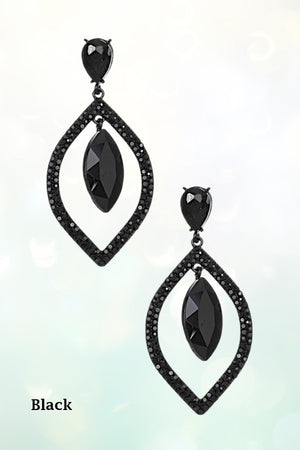 MARQUISE RHINESTONE FRAMED DROP EARRING